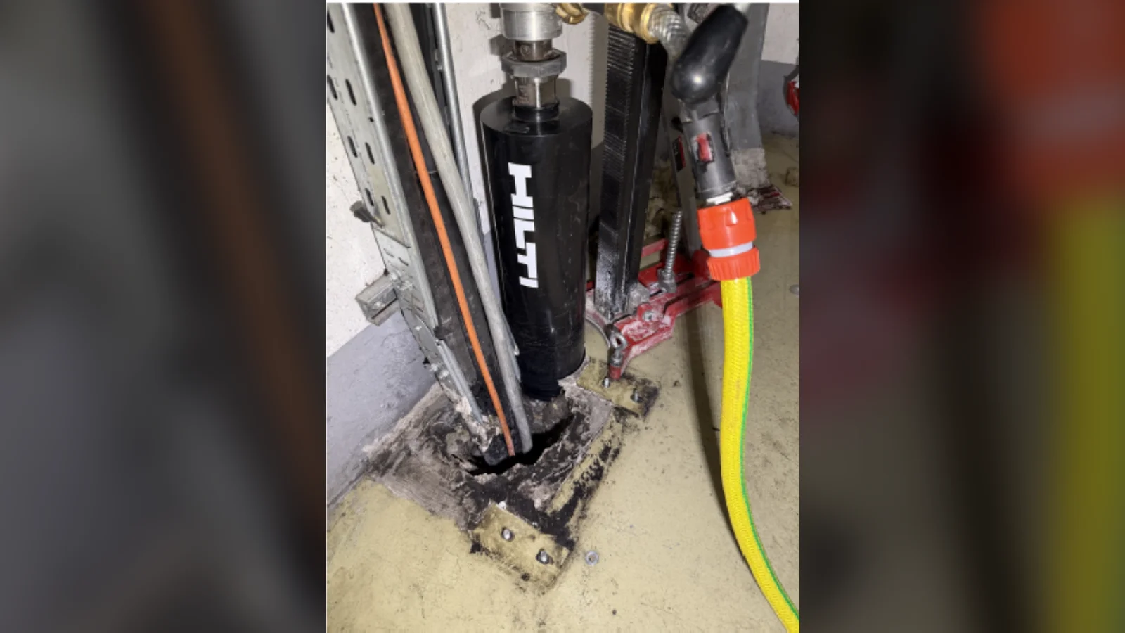 Core drilling and forming the penetration point